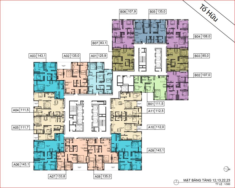 mặt bằng bid residence tầng 23