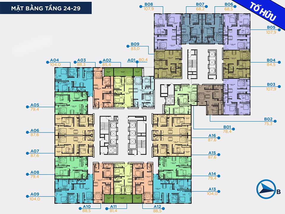 Mặt Bằng Bố Trí Căn Hộ BID Residence Văn Khê