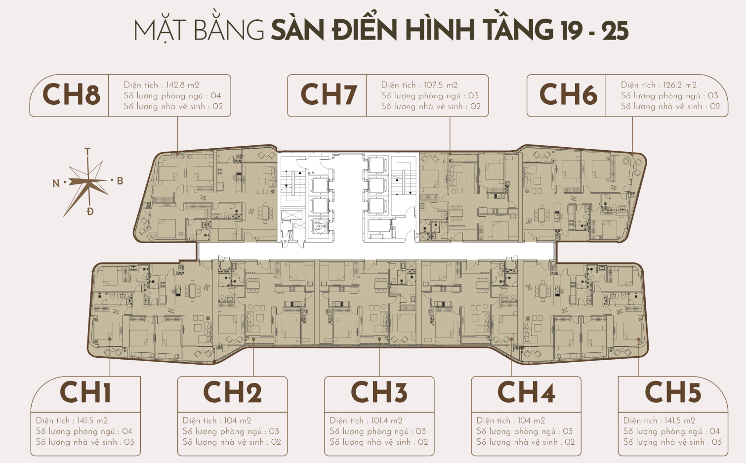 Mặt bằng bố trí căn hộ  N01T7 Ngoại Giao Đoàn 1