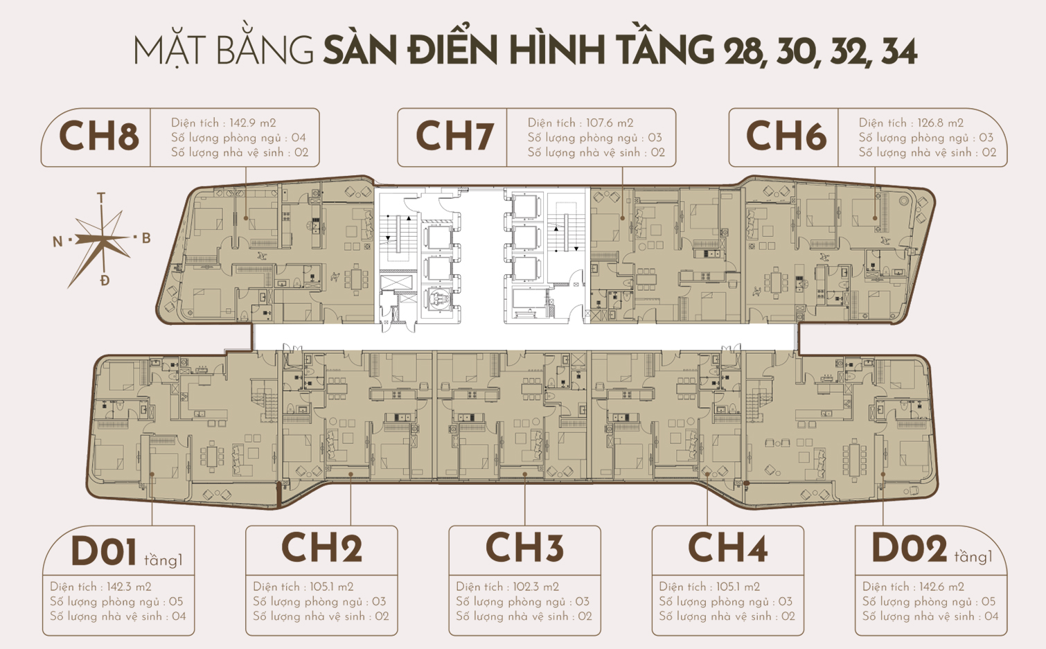 Mặt bằng bố trí căn hộ  N01T7 Ngoại Giao Đoàn (Han Jadin)2