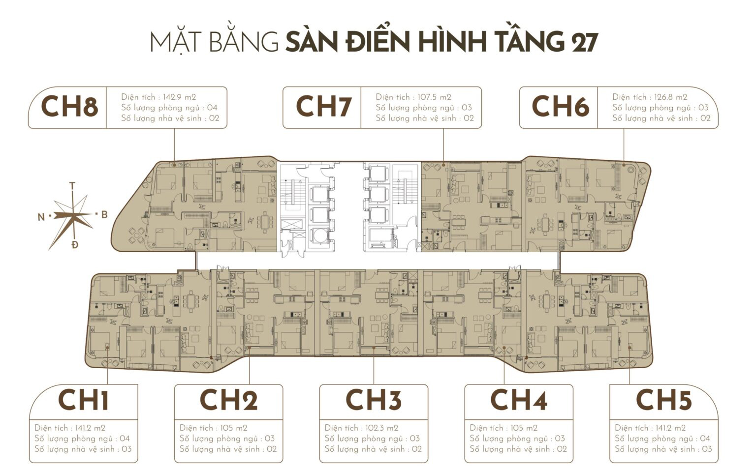 Mặt bằng bố trí căn hộ  N01T7 Ngoại Giao Đoàn 1