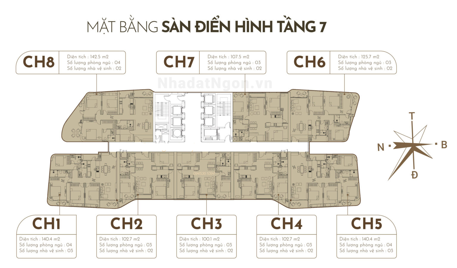 Mặt bằng bố trí căn hộ  N01T7 Ngoại Giao Đoàn 1