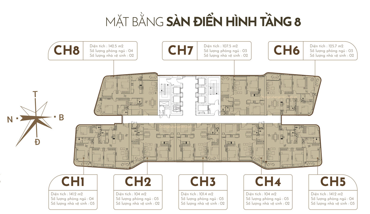 Mặt bằng bố trí căn hộ  N01T7 Ngoại Giao Đoàn 1