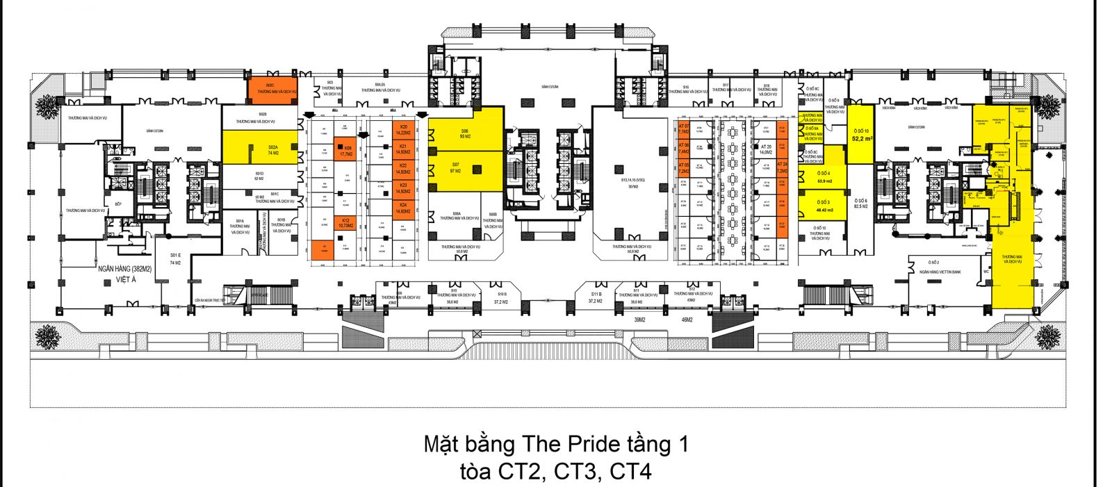 Mặt bằng chia lô cho thuê trong khối đế chung cư-tổng quan