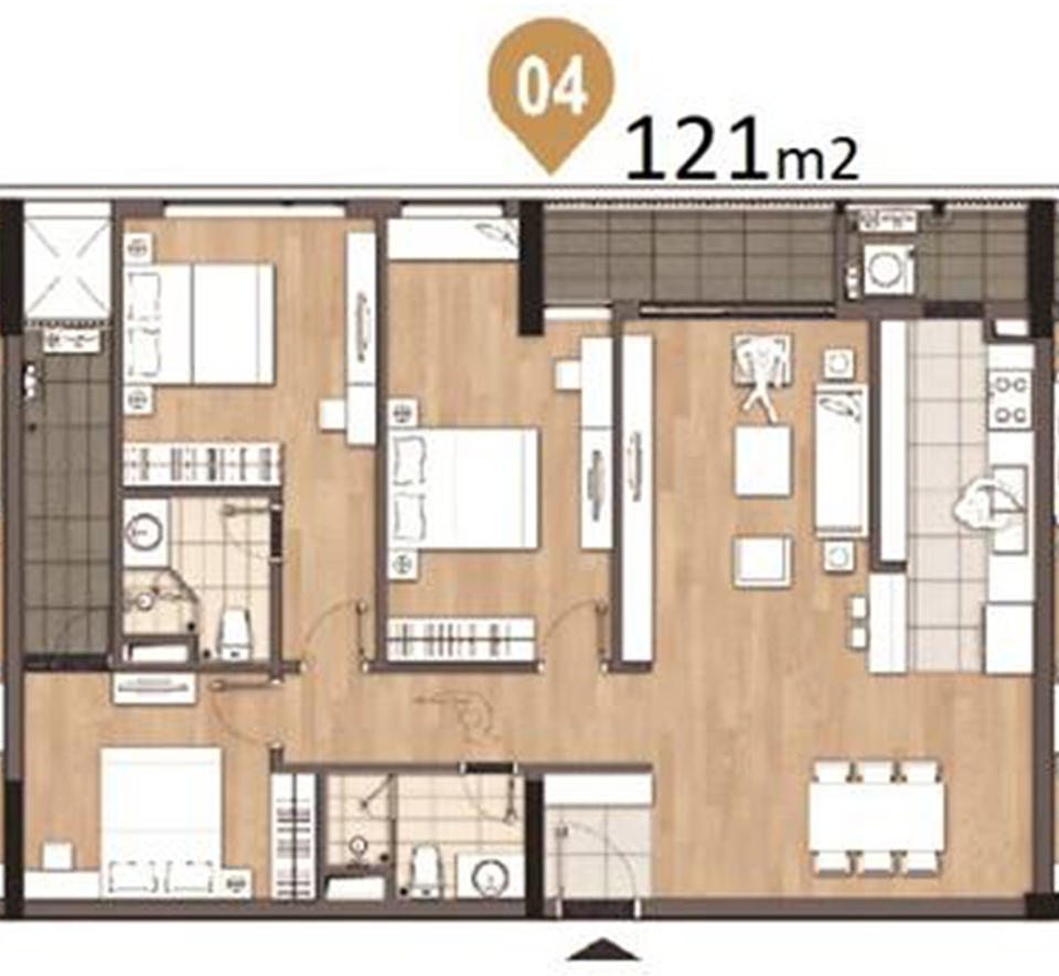 Chi tiết căn hộ 3 Phòng ngủ N03T6 Ngoại Giao Đoàn 120m2